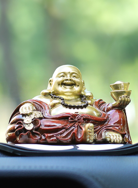 宽和弥勒佛彩铜桌面汽车创意摆件