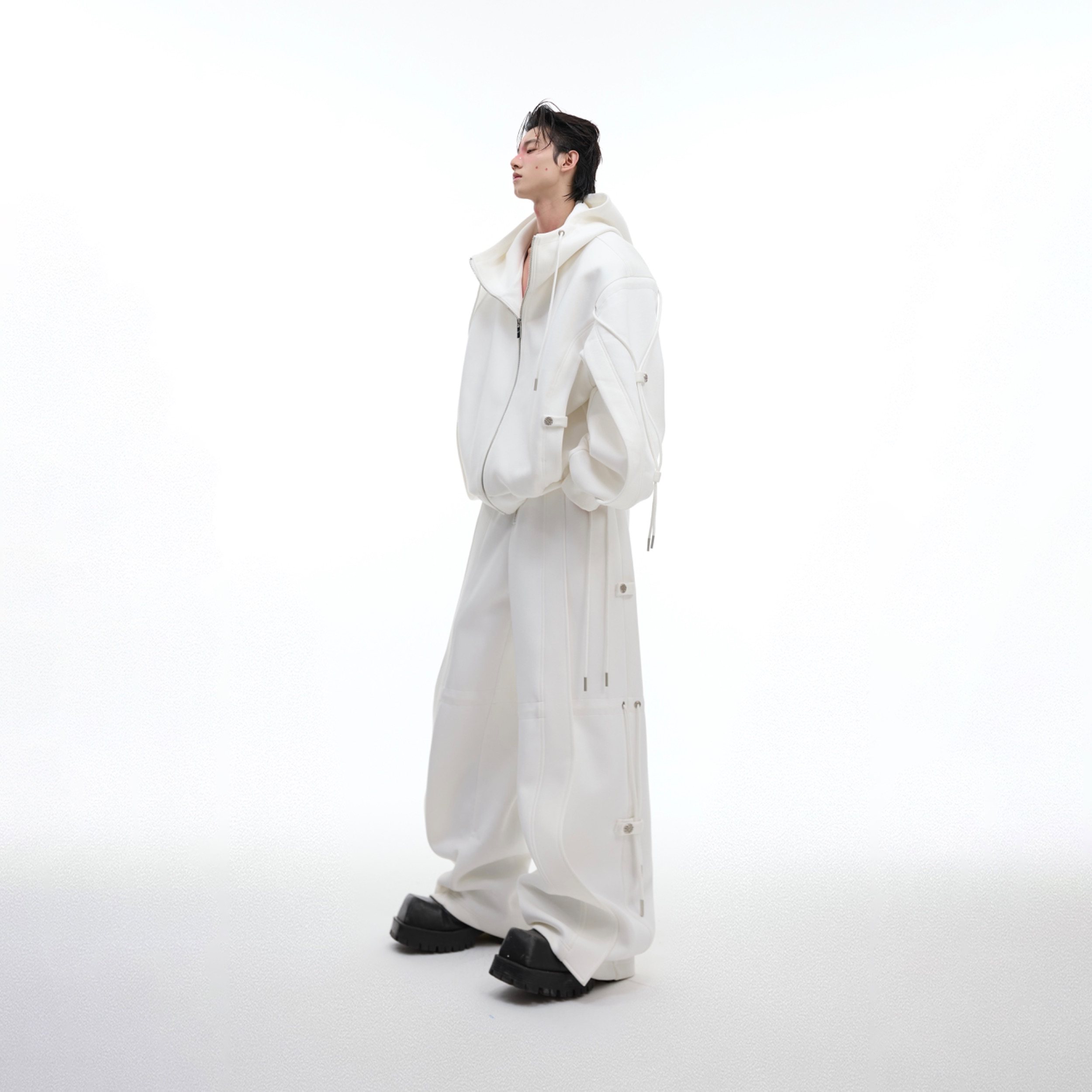 ArguE新款解构重工飘带抽绳休闲长裤高级垂感宽松堆叠阔腿卫裤潮,淘宝优惠券,粉丝福利购,淘宝优惠卷