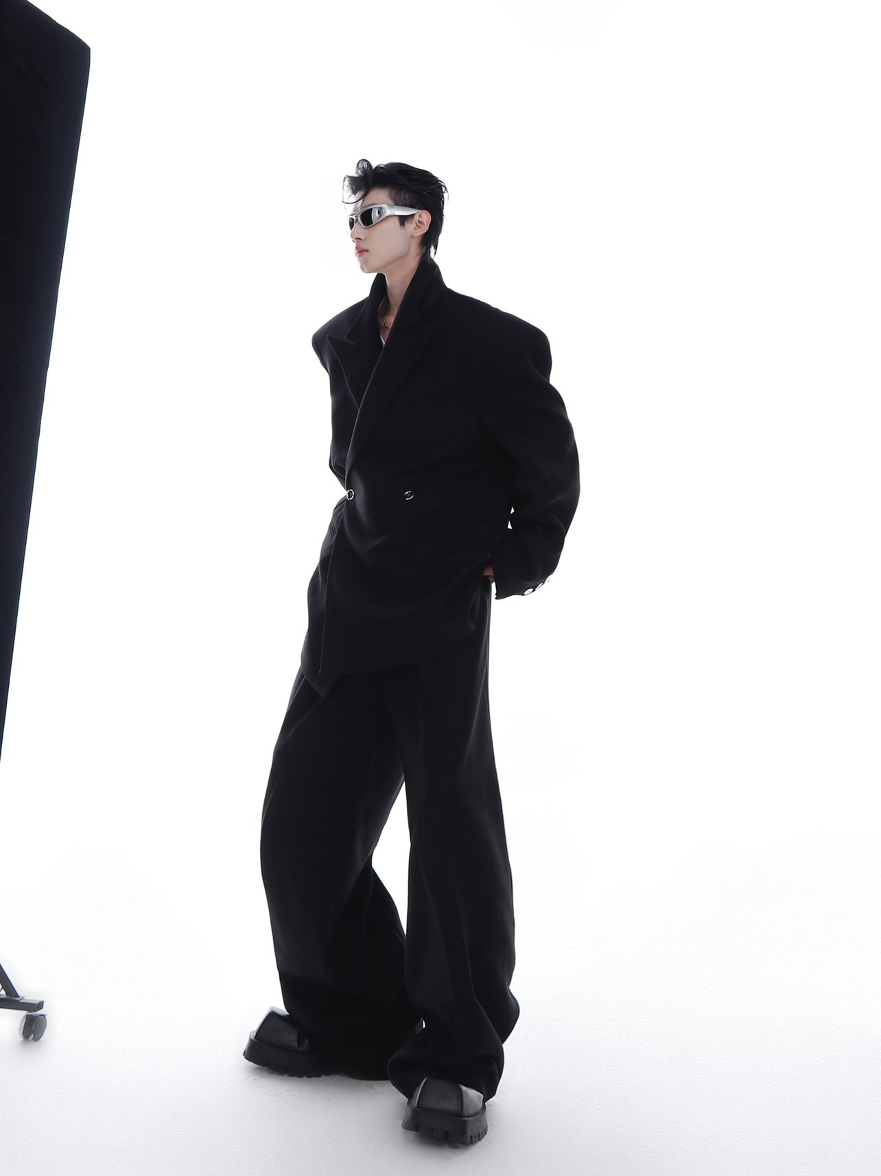 CulturE24ss原创小众高级斜纹垫肩西服外套宽松廓形垂感西装男女,淘宝优惠券,粉丝福利购,淘宝优惠卷