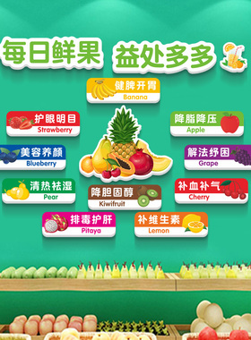 墙面水果蔬菜装饰贴画立体墙贴