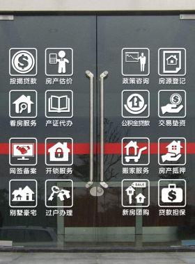 房产中介玻璃门橱窗墙贴纸