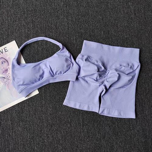 2 Pieces Yoga Suit for Women Seamless Fitness Gym Clothes Ha - 图0