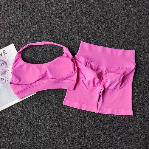2 Pieces Yoga Suit for Women Seamless Fitness Gym Clothes Ha - 图1