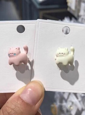 可爱黑猫~卡通珐琅滴油手作耳夹 个性百搭少女甜美无耳洞耳骨夹女