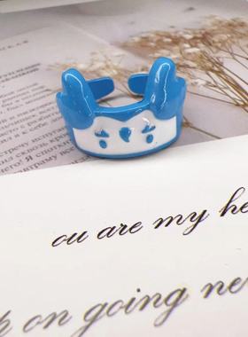 新款哪吒敖丙卡通彩色珐琅戒指