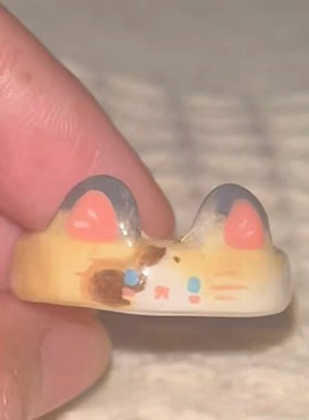 可爱卡通童趣布偶猫喵星人戒指小众手饰少女心简约百搭尾戒