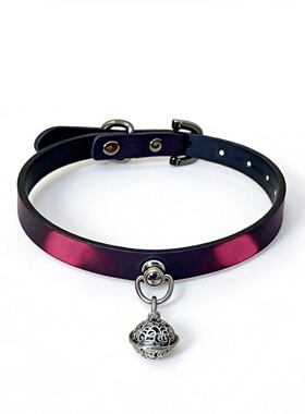 桃气温变变色猫爪吊坠颈链项链车载挂件辣妹软皮革项链锁骨链项圈