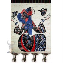 Special price Miao ethnic wax u dyeing cloth with a few peoples character pattern Double-layer mural mural Miao ethnic Dai ethnic Dai 56 * 78