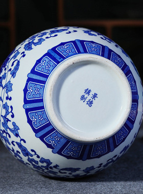 景德镇陶瓷花瓶仿古青花瓷花瓶现代新中式家居客厅花瓶装饰品摆件
