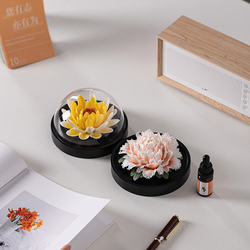 陶瓷莲花牡丹花香器生日礼物礼盒装送男友女友实用送闺蜜朋友礼品