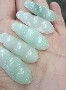 瑞丽风戒面串珠编织四季豆吊坠