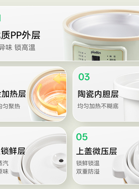 浦利顿婴儿微压电炖锅辅食煮粥