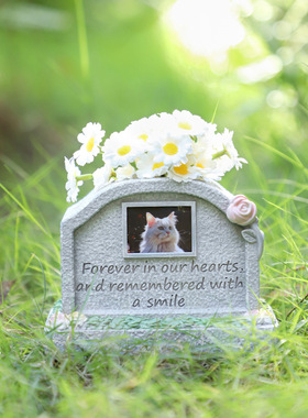 跨境亚马逊创意宠物猫咪狗狗花园爱树脂宠摆件户外纪念碑墓碑殡葬