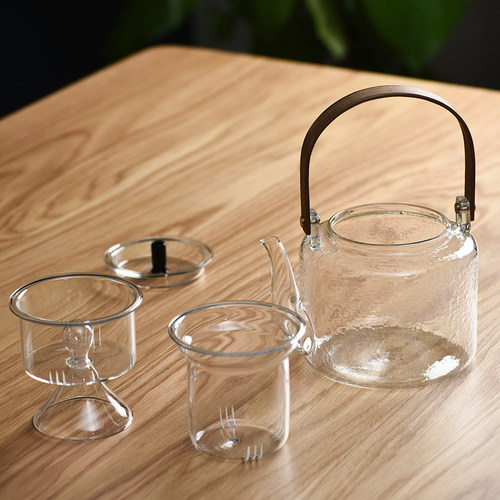 围炉家用室内玻璃冷水壶加厚耐热烧水壶小型一人泡茶家用茶具套装 - 图2