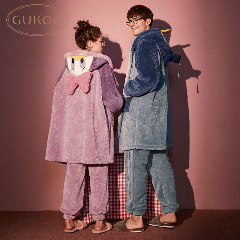 gukoo /果壳迪士尼情侣秋冬男睡衣 gukoo果壳outlet店睡衣/家居服套装