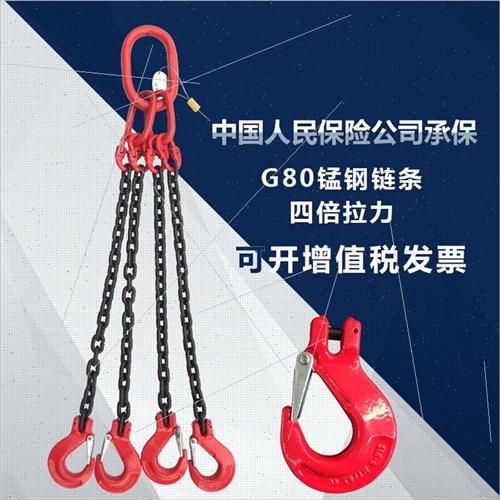 G80锰钢起重链条吊索具 模具吊钩吊具 组合吊钩吊环 手拉葫芦链条 - 图0