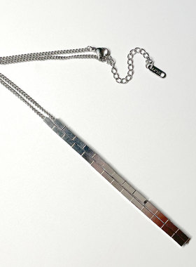 钛钢长立方节卫衣项链