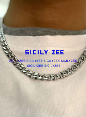 古巴钛钢欧美ins风情侣项链