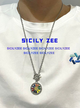 秋季旋转雏菊t恤土酷吊坠项链