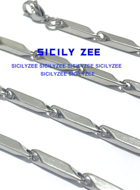 男生夏季极简古巴瓜子链钛钢链