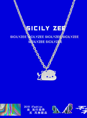 可爱小猫咪ins卡通卫衣项链