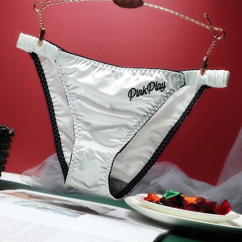 粉色少女心情网纱性感蕾丝内裤女低腰透视诱惑棉档三角裤亲肤透气 - 图2
