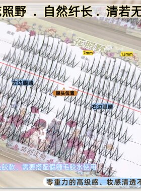 【花花特定日杂】花照野假睫毛黑棕自然纤长女团清透13/12mm韩系