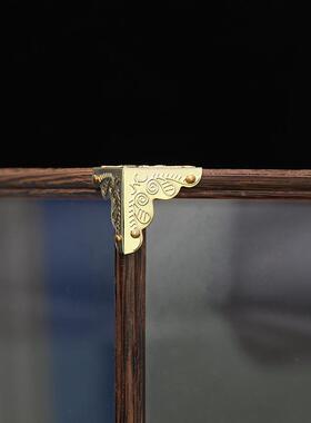 博古架实木摆件玻璃罩子红木雕刻工艺品花瓶底座防尘透明展示盒