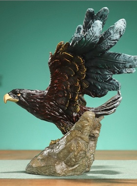 黄铜老鹰摆件家居办公室摆件大展大鹏展翅工艺品客厅铜雄鹰展翅