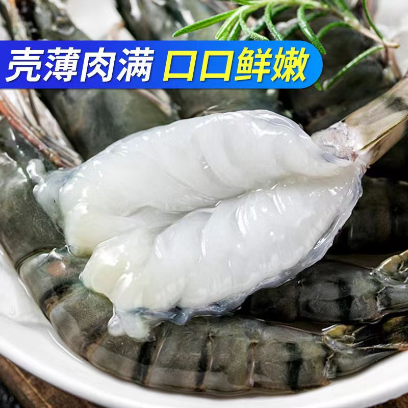 黑虎虾鲜活超大新鲜冷冻斑节虾老虎虾海鲜水产大虾九节虾非基围虾-图2