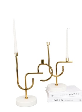 现代简约金属烛台样板房售楼部卧室客厅书房餐厅厨房家居饰品摆件