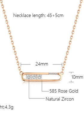 小长条项链个性简约时尚大气微镶锆石女士项链配饰