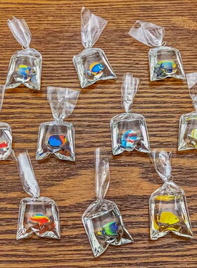 透明树脂仿真海洋水袋金鱼小丑鱼吊坠 DIY耳环耳饰钥匙扣饰品配件