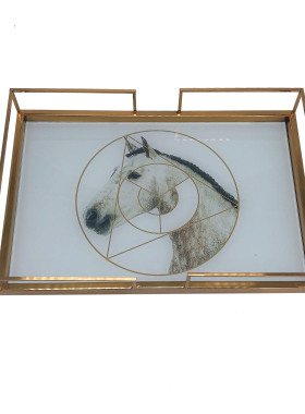 北欧轻奢金属玛瑙托盘长方形家用放茶水杯家用茶盘水果盘装饰品