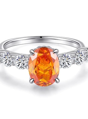 红树林新款鸽子蛋戒指铜镀银芬达宝石女戒高定彩宝