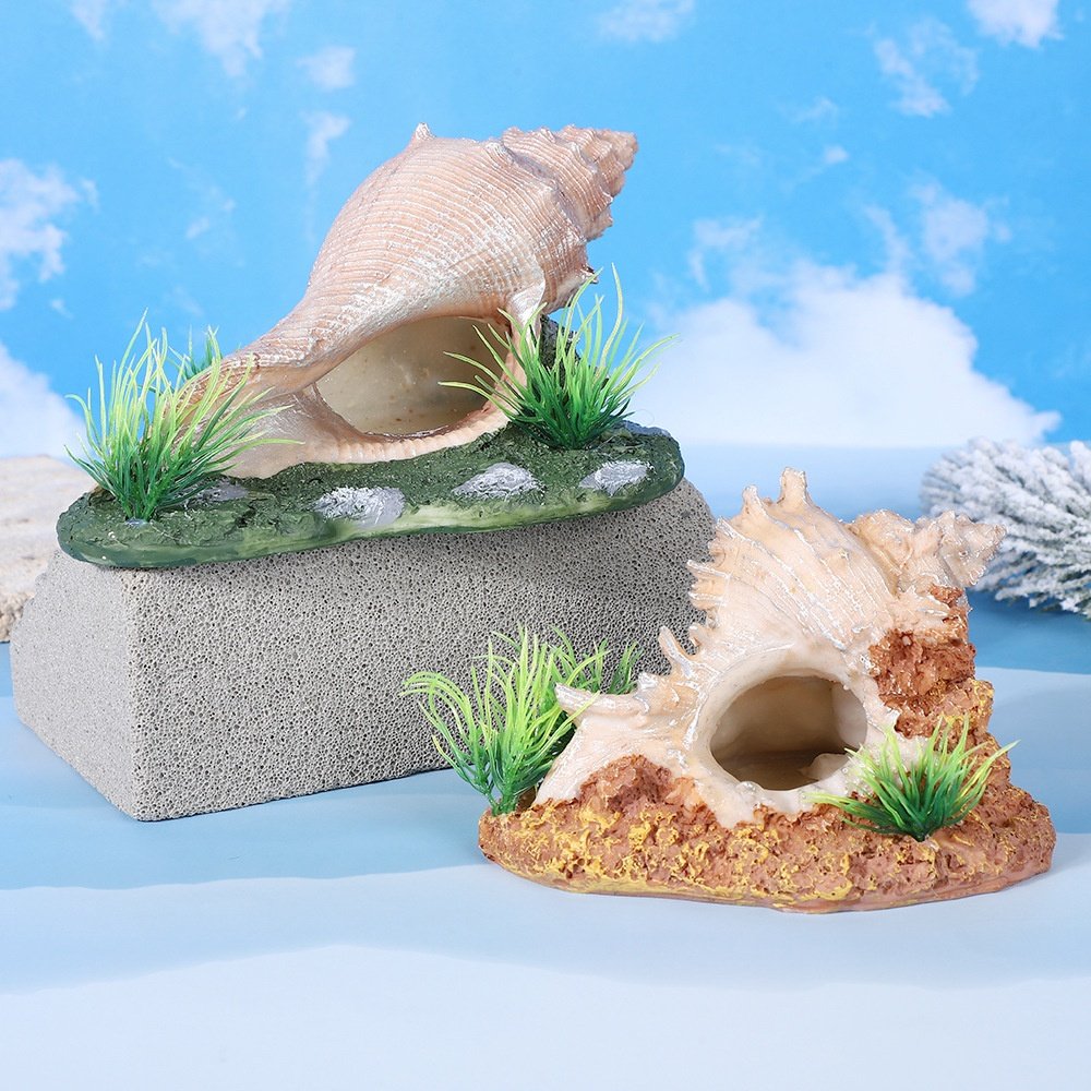 鱼缸造景仿真树脂海螺摆件水族箱装饰空心花螺鱼虾躲避洞穴工艺品,淘宝优惠券,粉丝福利购,淘宝优惠卷