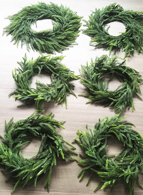 60CM诺福克松软胶藤圣诞树仿真绿植盆栽桌面摆件家居节庆装饰花环