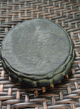 仿古做旧竹节茶盘茶台案头承壶杯托石鼓中式古玩茶室户外古典摆件