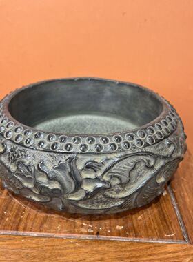 仿青石 仿古中式 国风花盆花器 摆件 烟灰缸 底座复古花园中国风