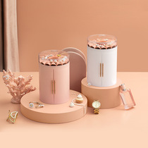 Autonomous design light and luxurious jewellery necklace with double switch transparent See flower first decoration case Five floor large capacity ring containing box