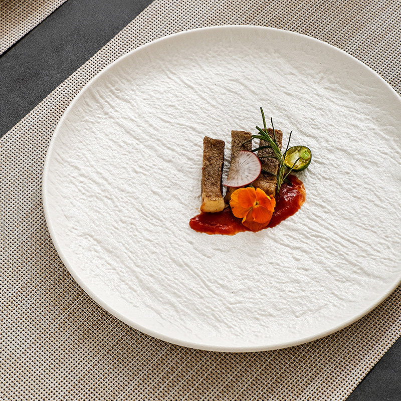 家用陶瓷西餐刀叉勺盘餐垫套装高级感纯白仪式感牛排盘牛扒盘方盘,淘宝优惠券,粉丝福利购,淘宝优惠卷