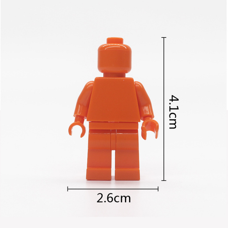 兼容乐高人仔 moc拼插城堡街景积木零件配件 40款素色纯色小人偶 - 图2