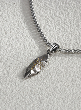 法国TopWhit复古许愿石项链潮男个性中性风陨石拼色吊坠男士嘻哈