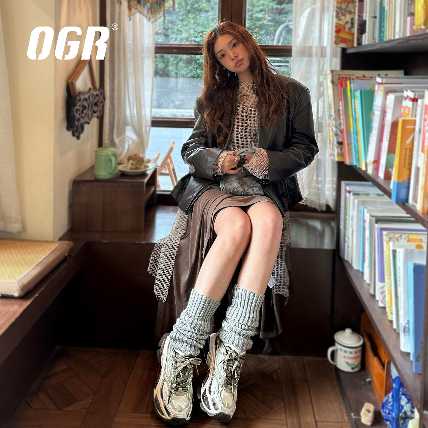 【黄景瑜同款】OGR异瞳猫眼鞋老爹鞋男女2025秋冬厚底增高鞋绑带 - 图0