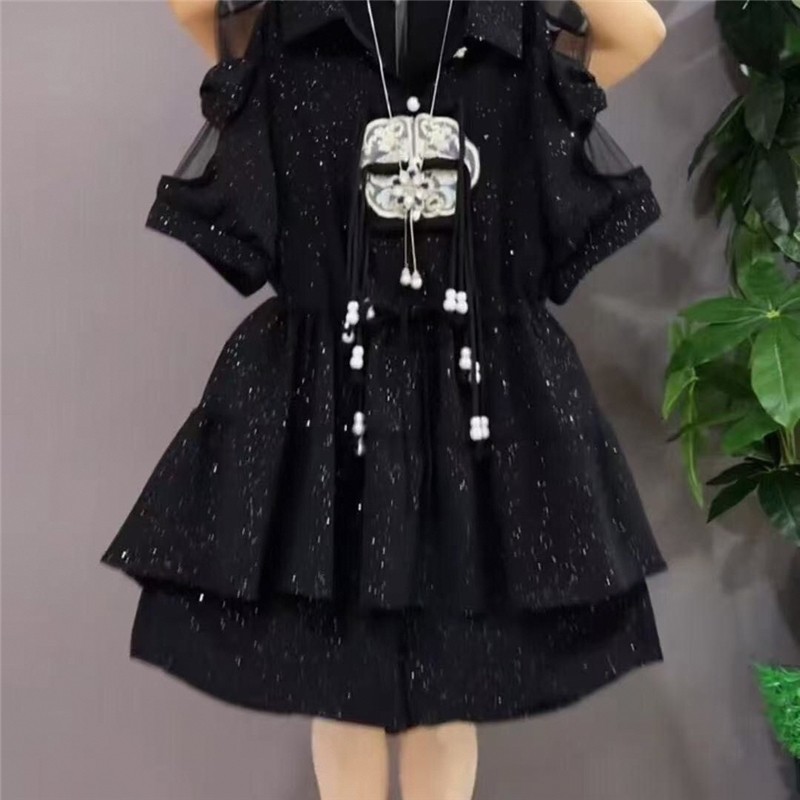 加肥大码套装新中式国风时尚盘扣显瘦气质短裤上衣新款两件套夏季,淘宝优惠券,粉丝福利购,淘宝优惠卷