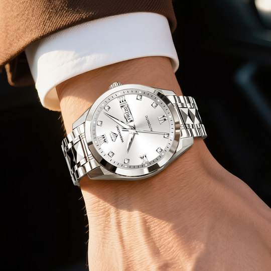 八颗真钻瑞士威宝龙正品牌进口机芯手表男士全自动机械表商务正品