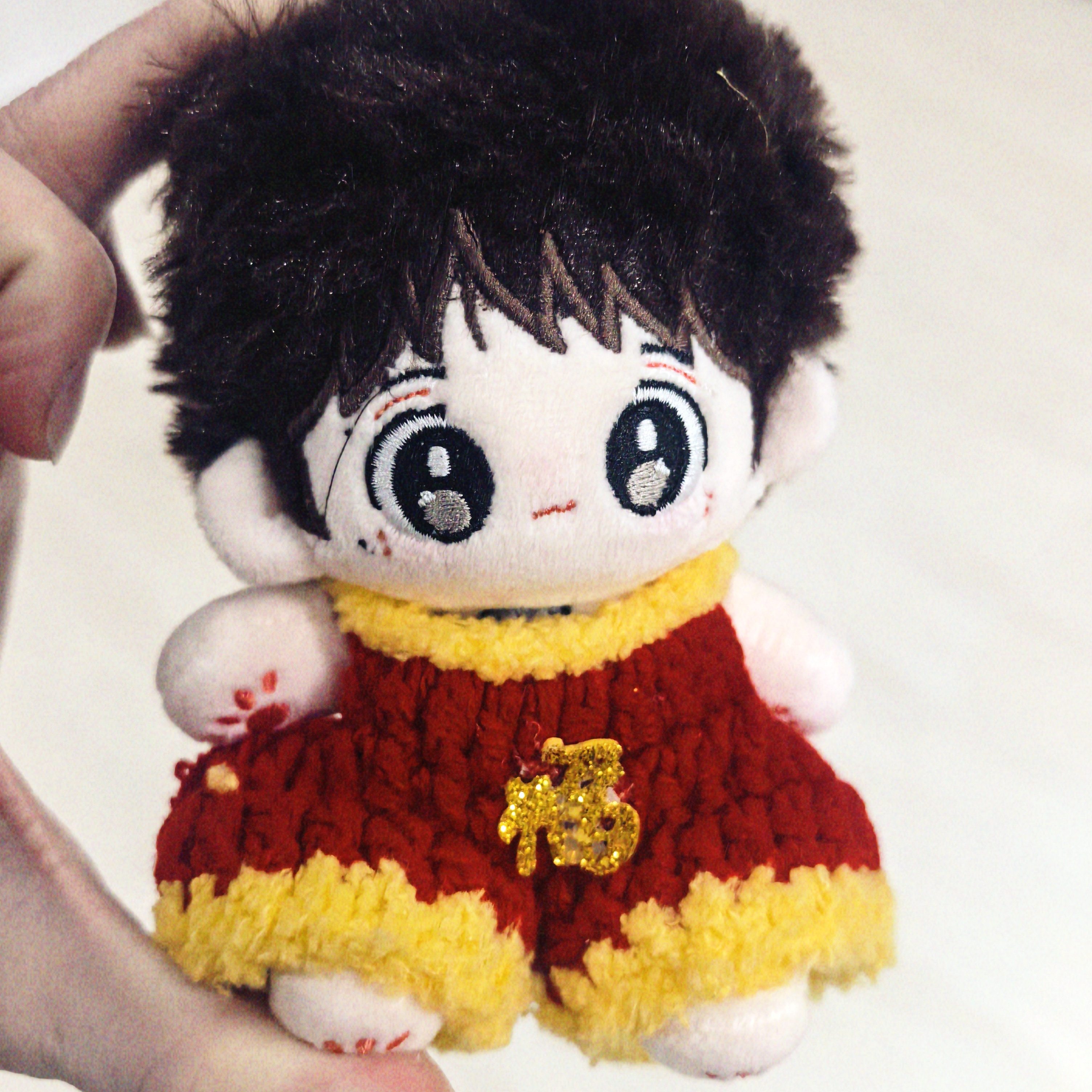 爆款10厘米挂件新年款式娃衣棉花娃娃红色背带裤帽子替换装,淘宝优惠券,粉丝福利购,淘宝优惠卷