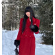 Hiimdai retro red double-sided woolen coat