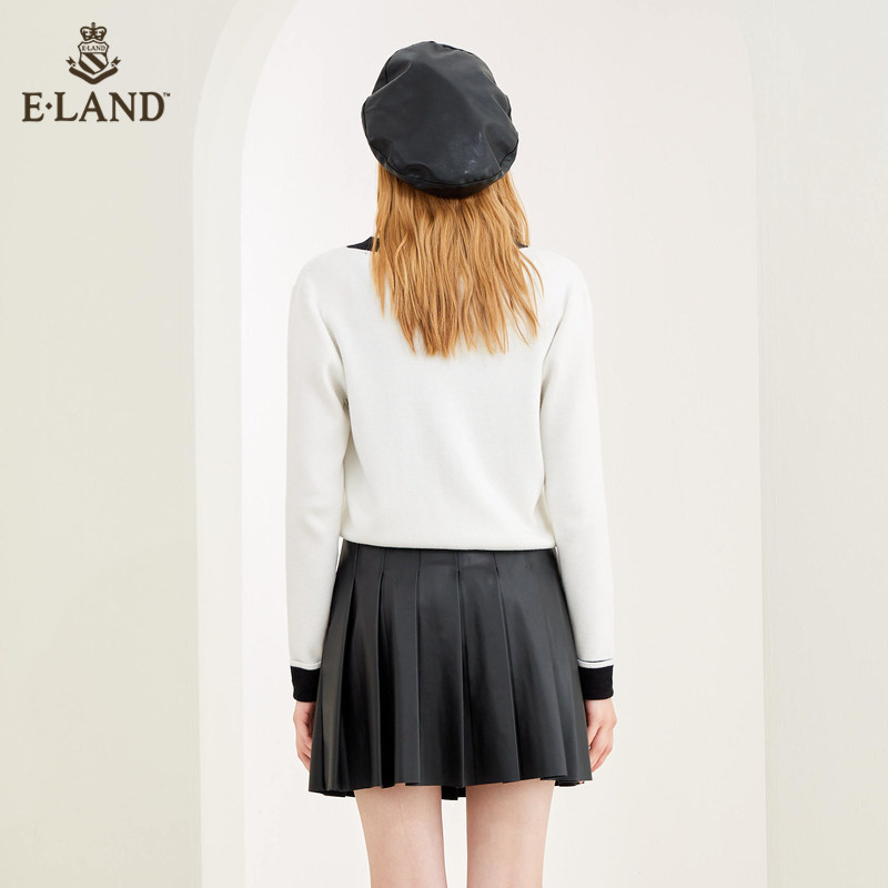 eland2020秋季新款纯色淑女开衫 衣恋集团outlets店毛针织衫