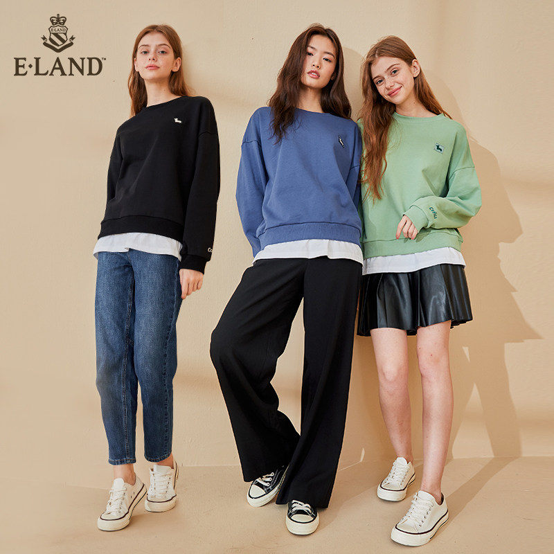 eland2020秋季新款韩版宽松卫衣 衣恋集团outlets店卫衣/绒衫